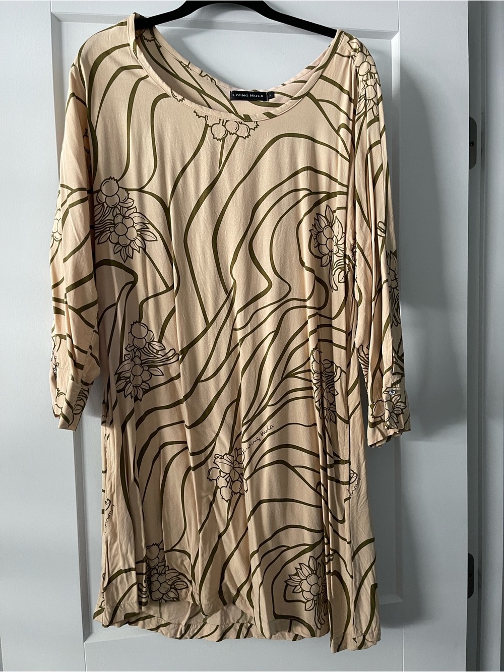 Living hula Beige Floral Print Tunic Dress
